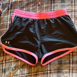 Under Armour Black Shorts with Pink Trim Medium